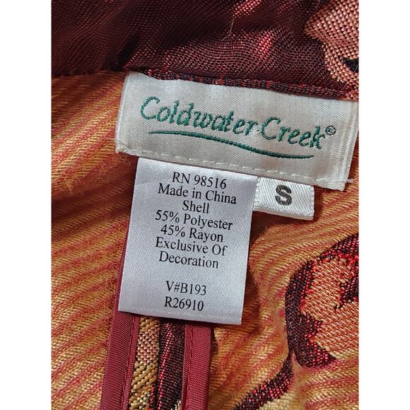 Vtg Coldwater Creek Floral Jacket Womens Small Brocade Tapestry Blazer Roses - Picture 13 of 16